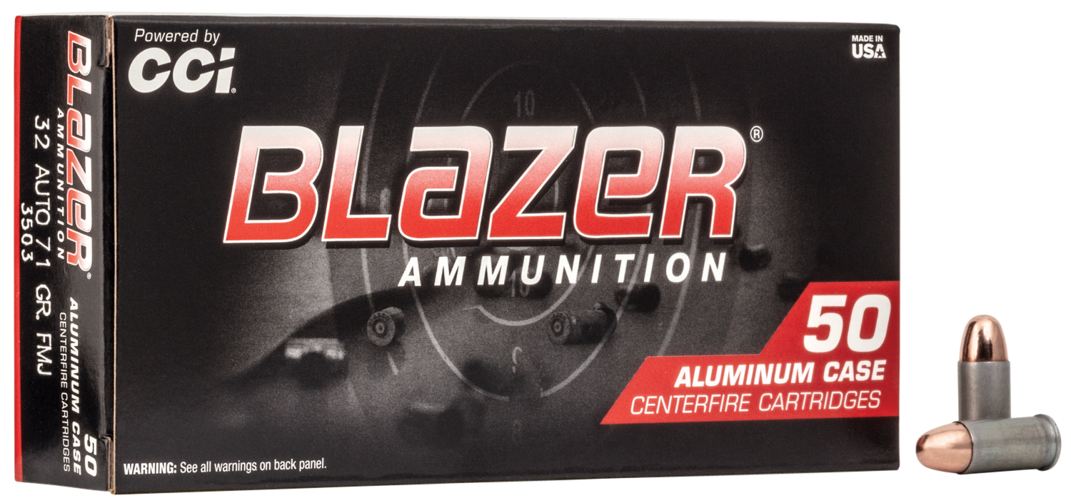 CCI Blazer Pistol Ammo 32 ACP Full Metal Jacket 71 Grain 50 Rounds