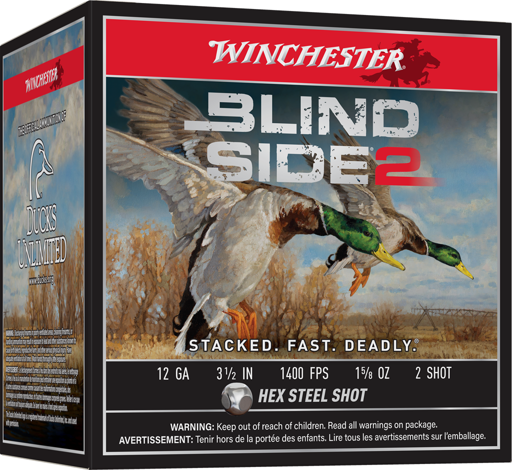 Winchester Blind Side 2 12 Gauge Hex Steel Shot 1 5/8 Grain 25 Rounds