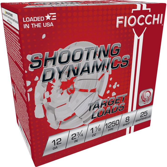 Fiocchi Shooting Dynamics Shotgun Loads 12 Gauge 1 1/8 oz #8 Shot 25 Rounds