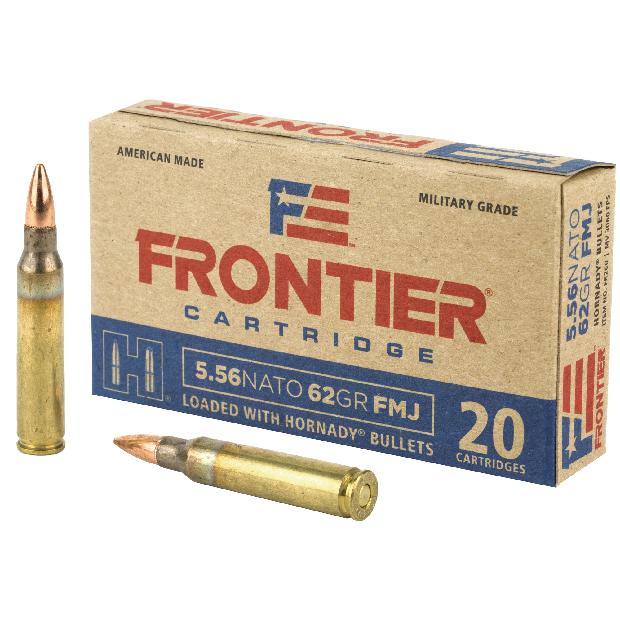 Hornady Frontier 5.56x45mm Nato Full Metal Jacket 62 Grain 20 Rounds