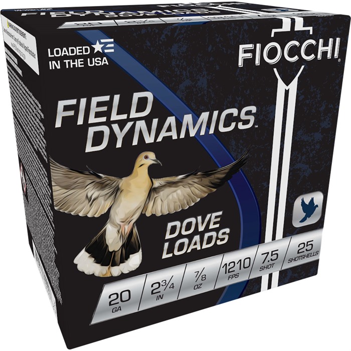 Fiocchi Dove & Target Loads 20 ga. 2.75 in. 7/8 oz. 7.5 Shot 25 rd.
