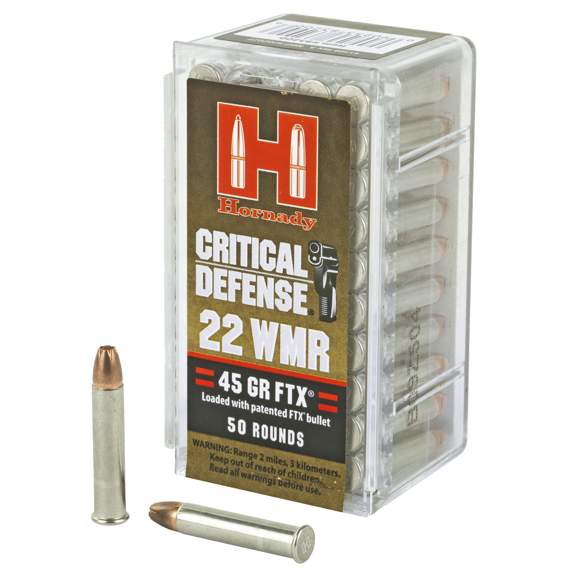 Hornady Critical Defense Rimfire Ammo 22 Mag 45 gr. Flex Tip eXpanding 50 rd.