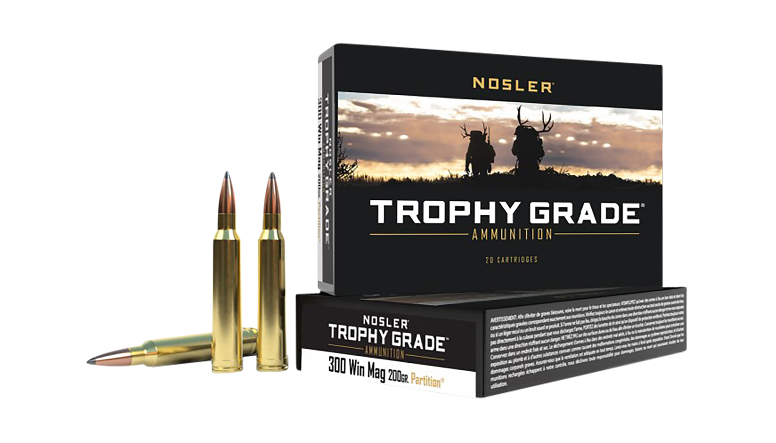 Nosler Trophy 300 Winchester Magnum Partition Soft Point 200 Grain 20 Rounds
