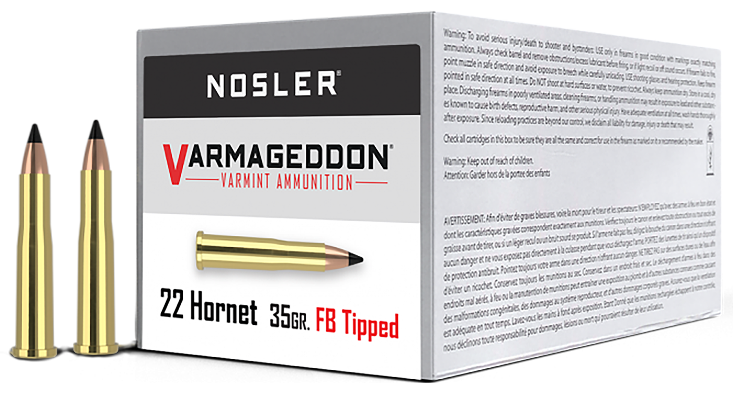 Nosler Varmageddon 22 Hornet Polymer Tip 35 Grain 50 Rounds
