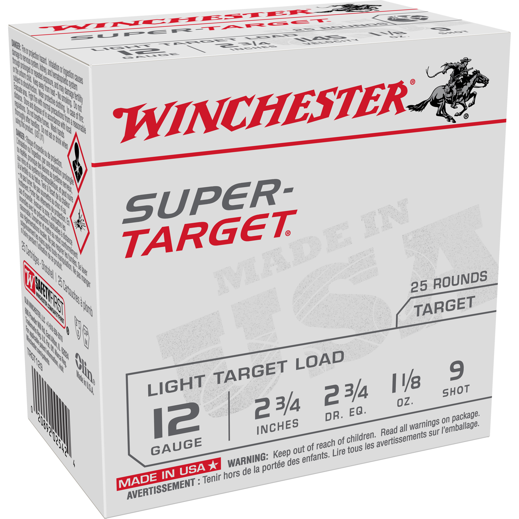 Winchester USA Super Target Load 12 Gauge Shot 1 1/8 oz 25 Rounds