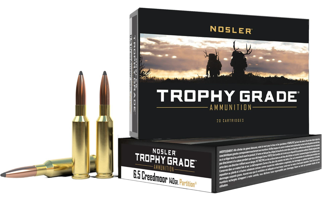 Nosler Trophy Grade 6.5 Creedmoor Partition Soft Point 140 Grain 20 Rounds