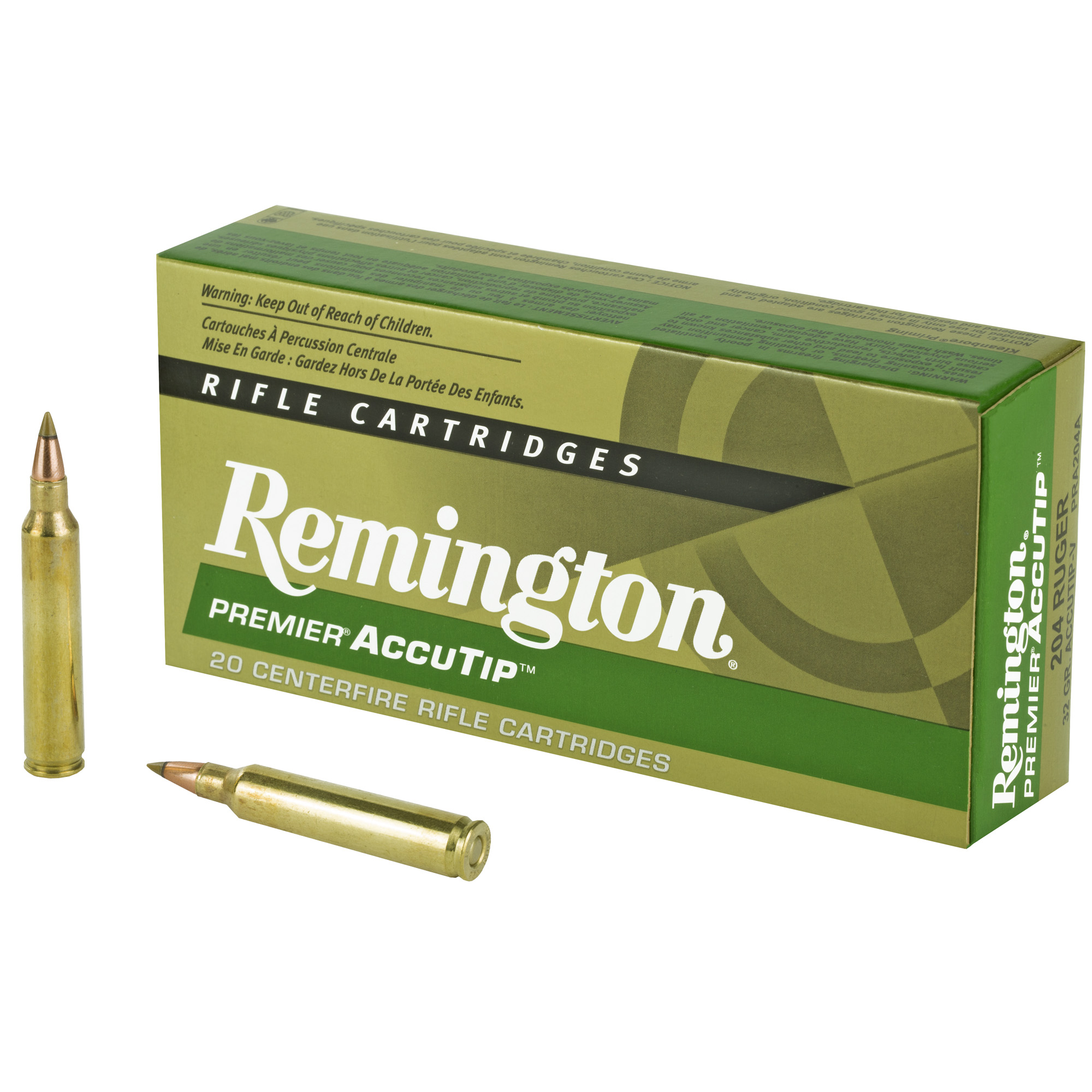 Remington Premier AccuTip 204 Ruger AccuTip V 32 Grain 20 Rounds