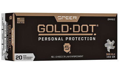 Federal Speer Gold Dot 300 AAC Blackout Soft Point 150 Grain 20 Rounds