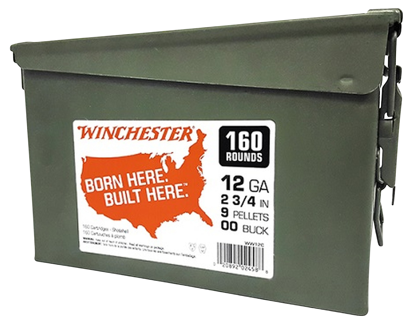 Winchester Military Grade 12 Gauge 00 Buck 9 Pellets 2.75 Inch 160 Rounds