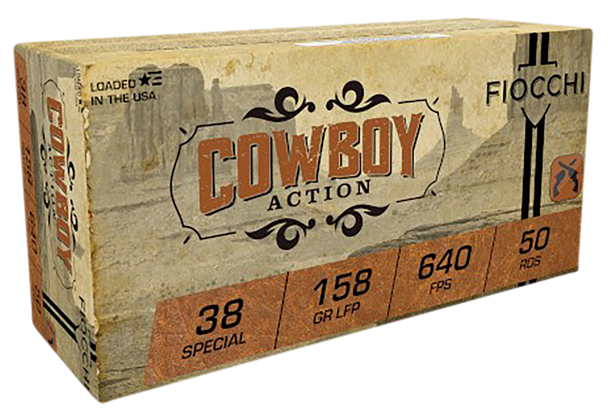 Fiocchi Cowboy Action 38 Special Lead Flat Point 158 Grain 50 Rounds