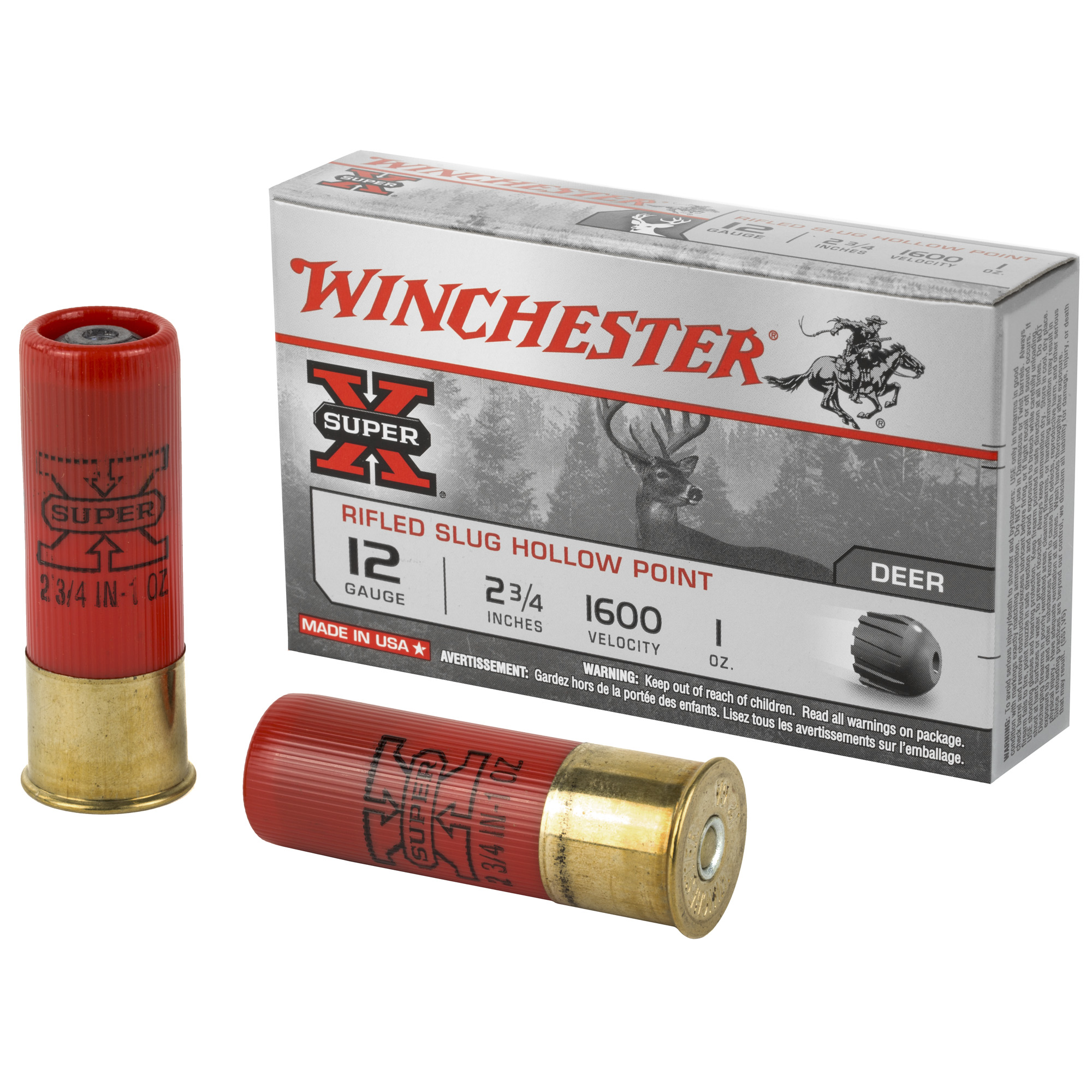Winchester Super-X Rifled Slug Hollow Point 12 ga. 2.75 in. 1 oz. Hollow Point Slug 5 rd.