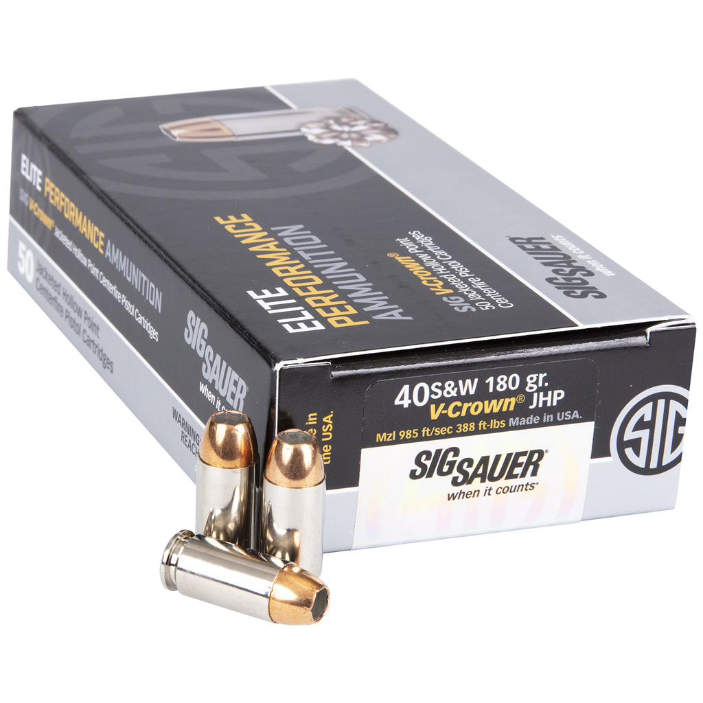 Sig Sauer Elite V-Crown 40 S&W Jacketed Hollow Point 180 Grain 50 Rounds