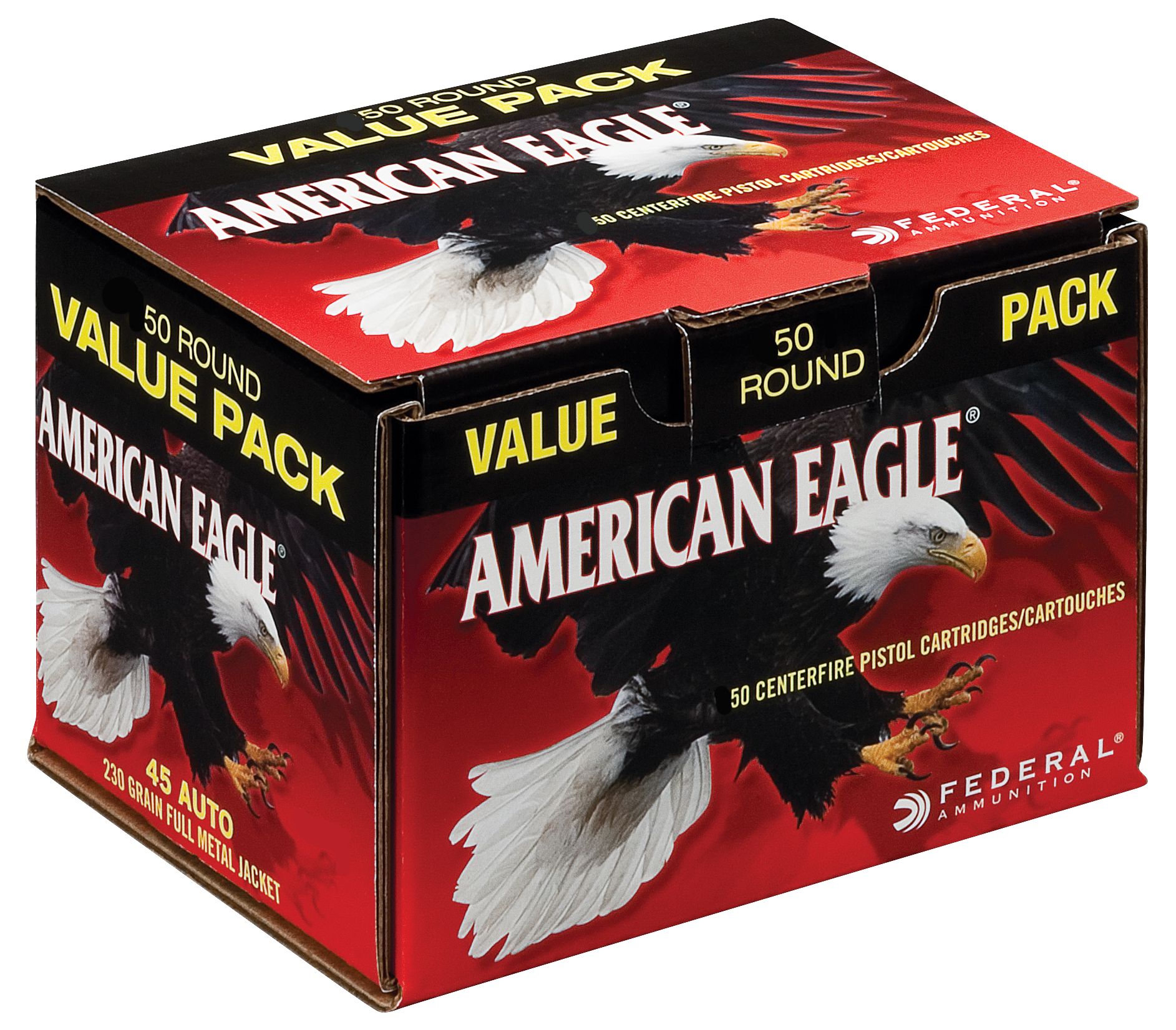 Federal American Eagle 45 ACP Full Metal Jacket 230 Grain 50 Rounds