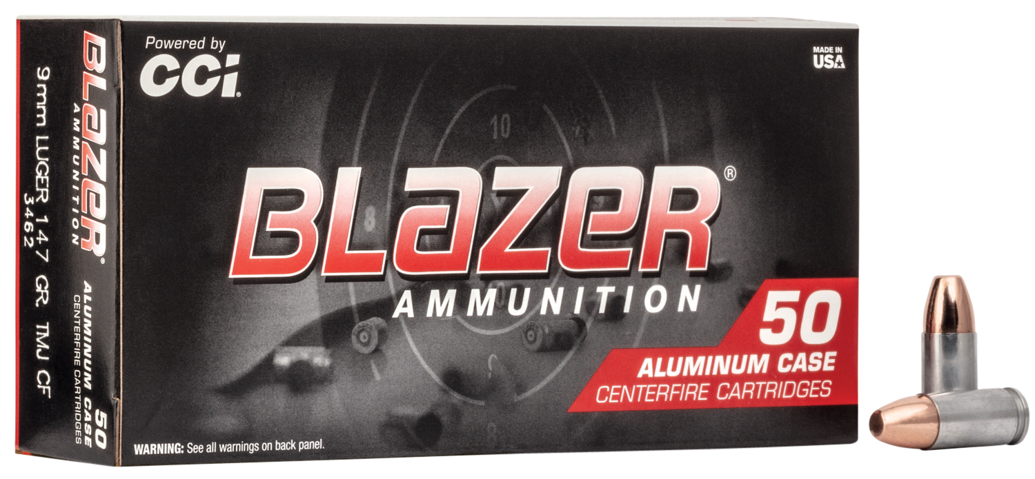 CCI Blazer Clean Fire 9mm TMJ 147 Grain 50 Rounds