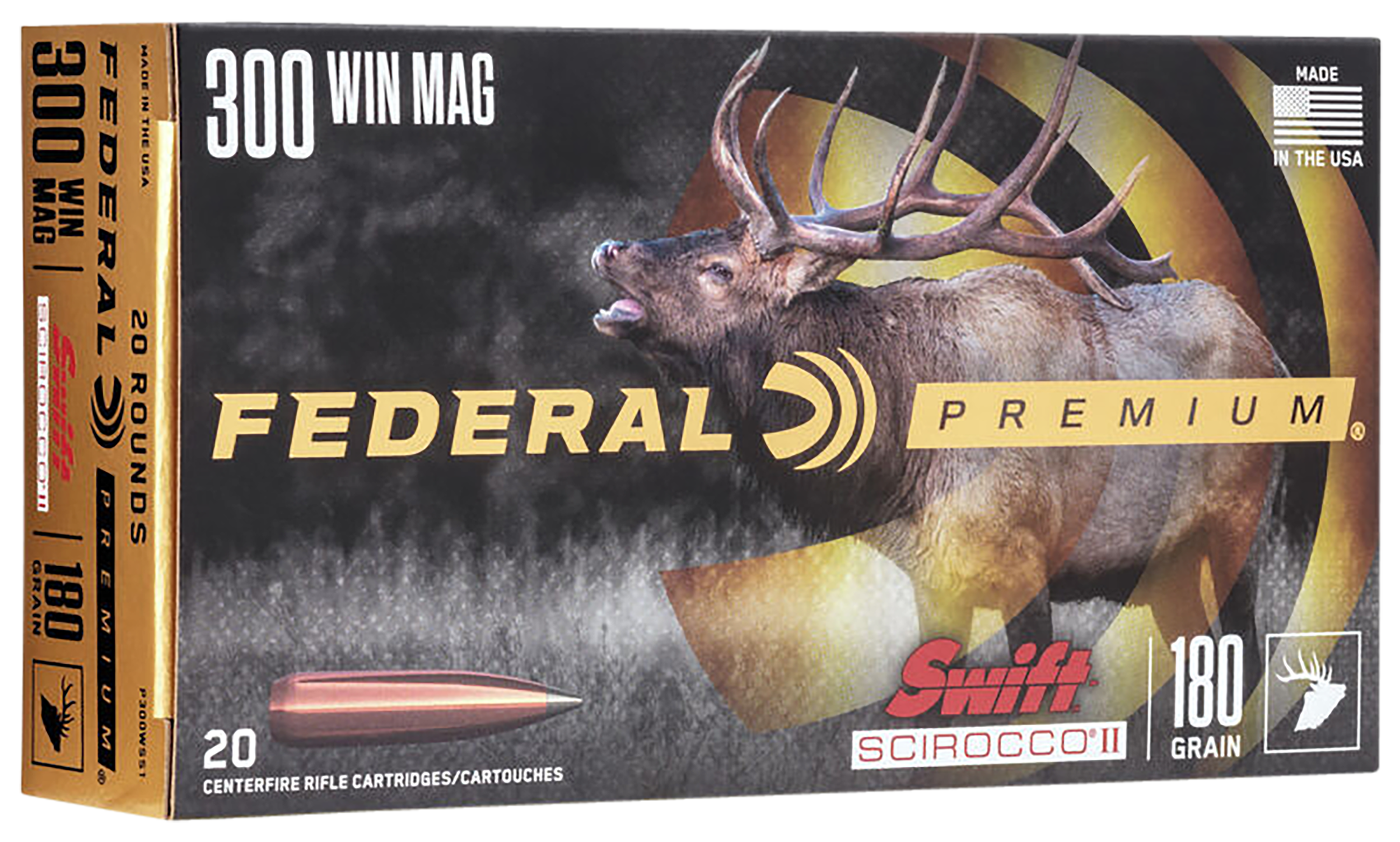 Federal Premium Swift Scirocco II 300 Winchester Magnum Polymer-Tipped 180 Grain 20 Rounds