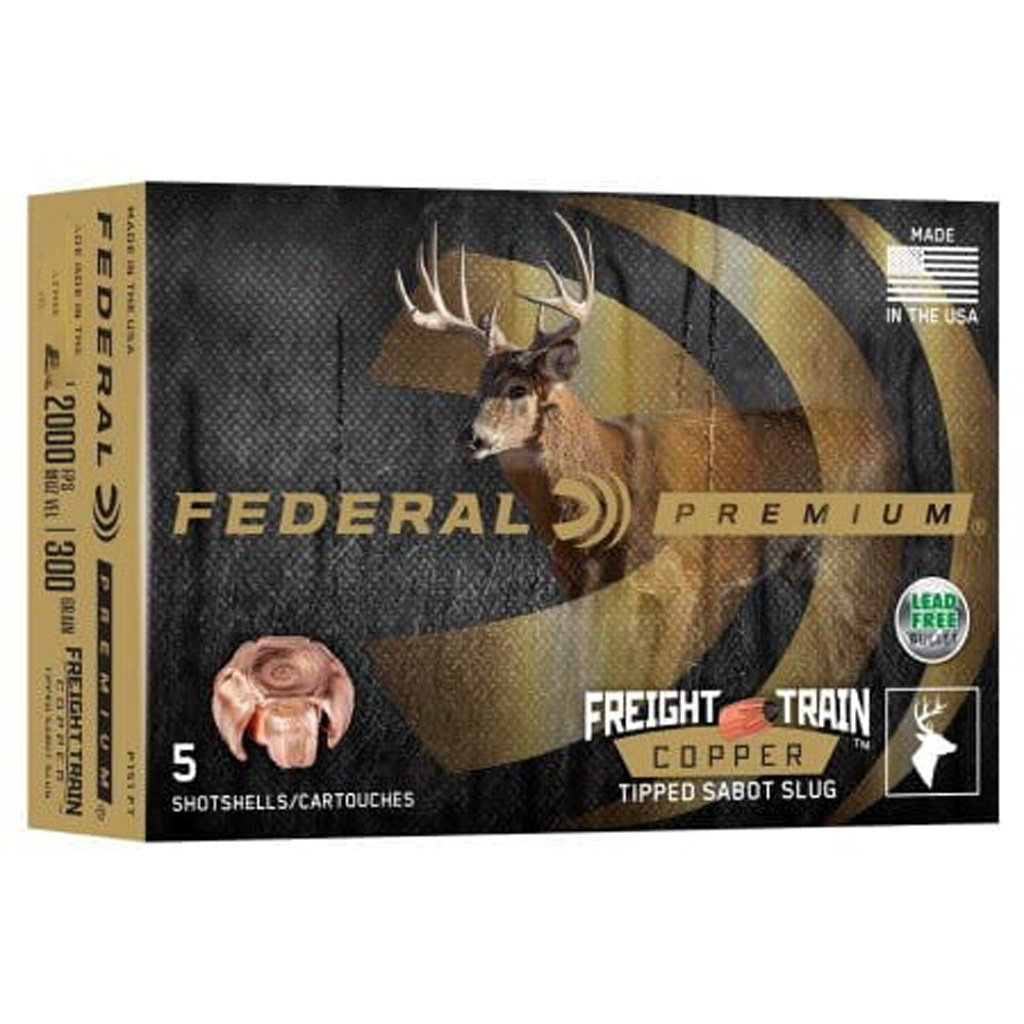 Federal Premium Freight Train Copper Sabot Slugs 12 ga. 3 in. 300 gr. 5 rd.