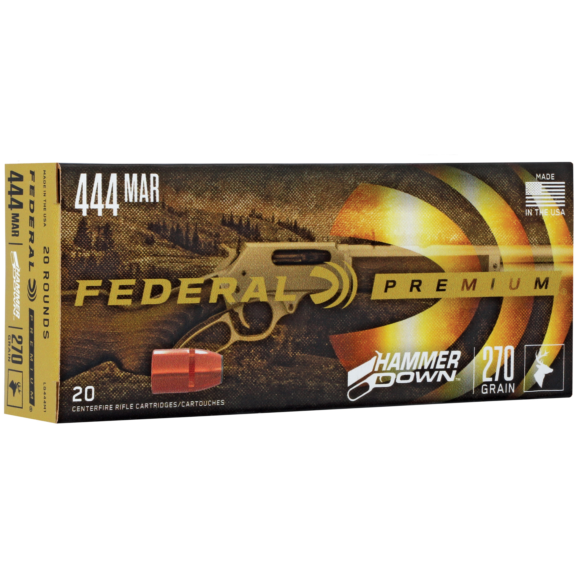 Federal Hammer Down 444 Marlin Bonded Hollow Point 270 Grain 20 Rounds