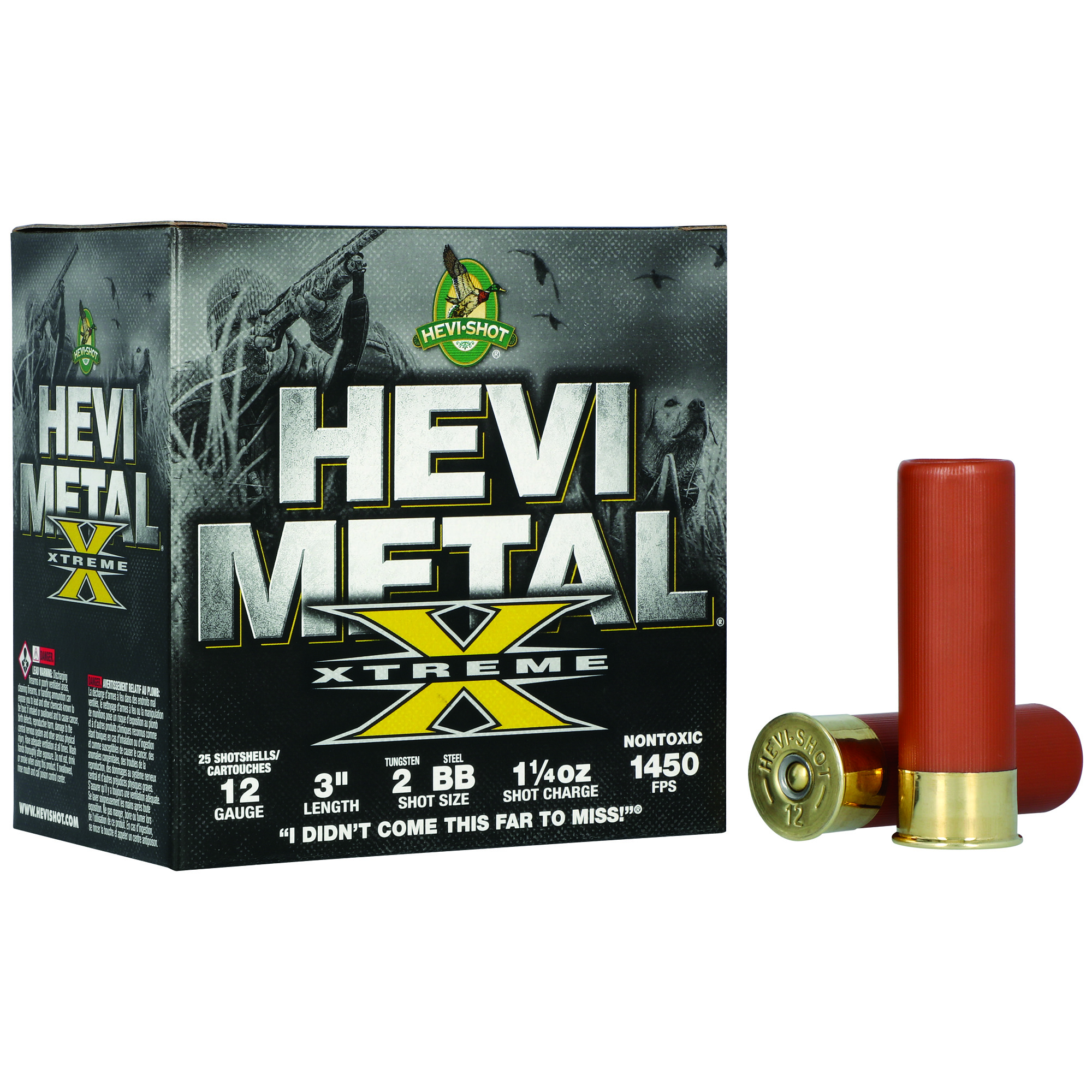 HEVI-Shot HS38188 HEVI-Metal Extreme 12Gauge 3" 1 1/4oz Steel/Tungsten 2/BBShot 25 Rounds