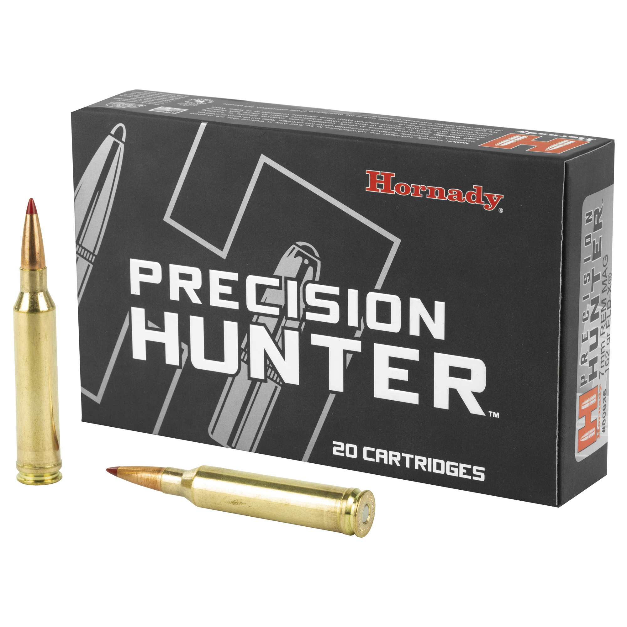 Hornady Precision Hunter Rifle Ammo 7mm Rem. Mag. 162 gr. ELD-X 20 rd.