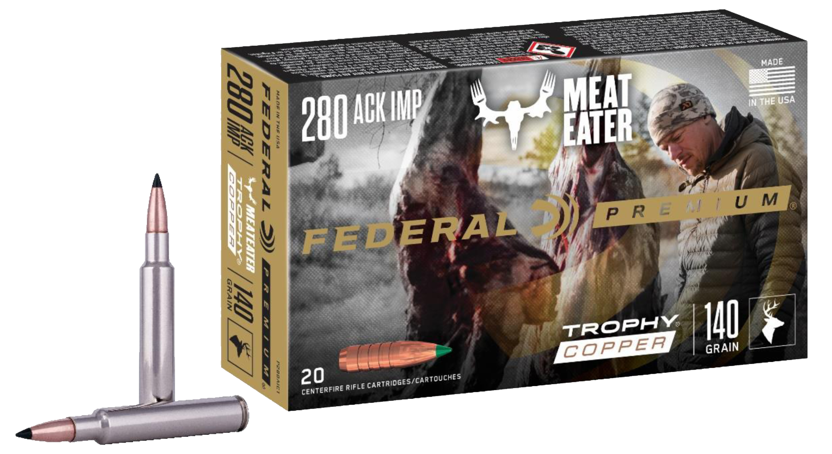 Federal Premium Terminal Ascent 280 Ackley Improved Trophy Copper 140 Grain 20 Rounds