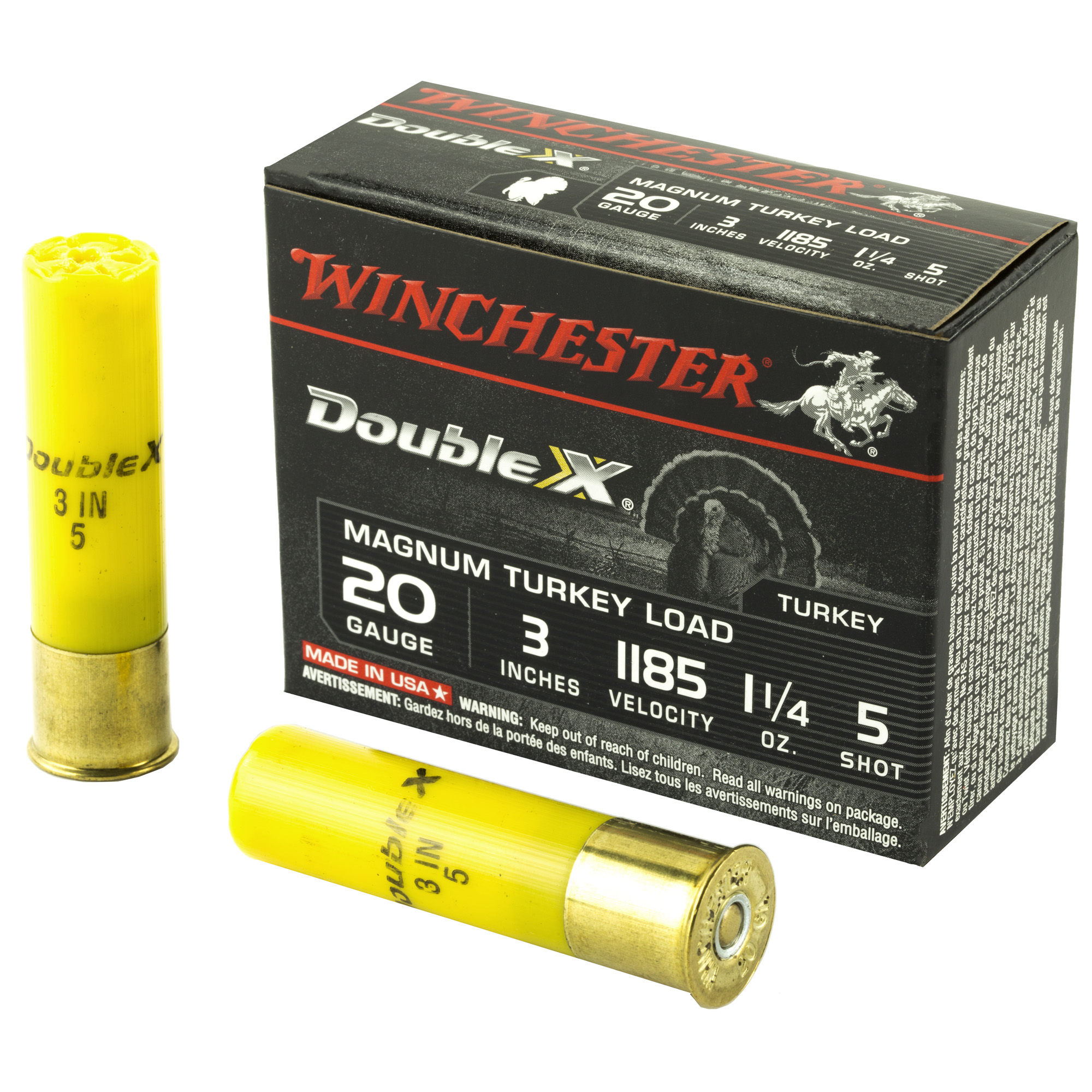Winchester Double X Magnum Load 20 Gauge Copper-Plated Turkey Shot 1 1/4 Ounce 10 Rounds