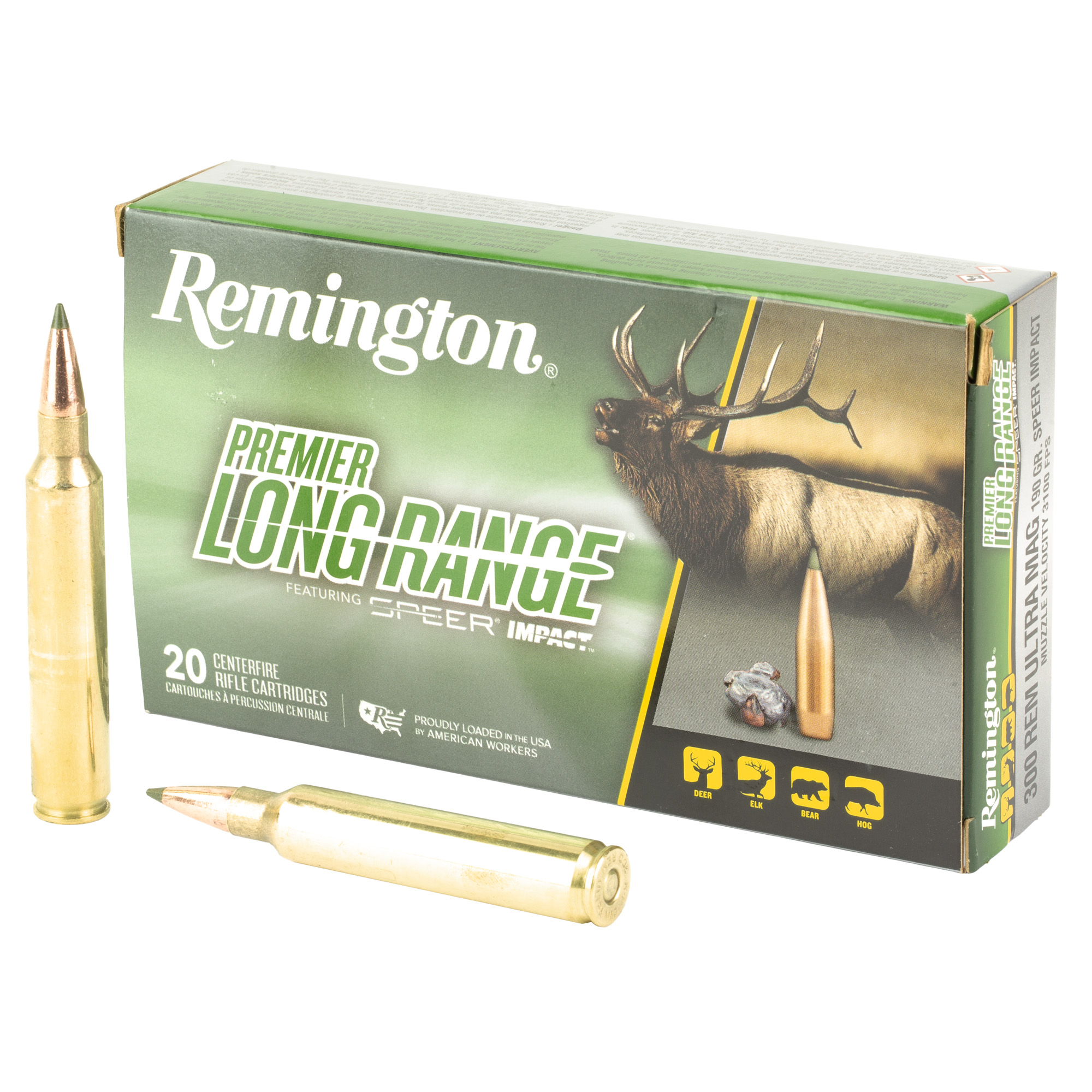 Remington Premier Long Range 300 Remington Ultra Magnum Polymer Tip 190 Grain 20 Rounds