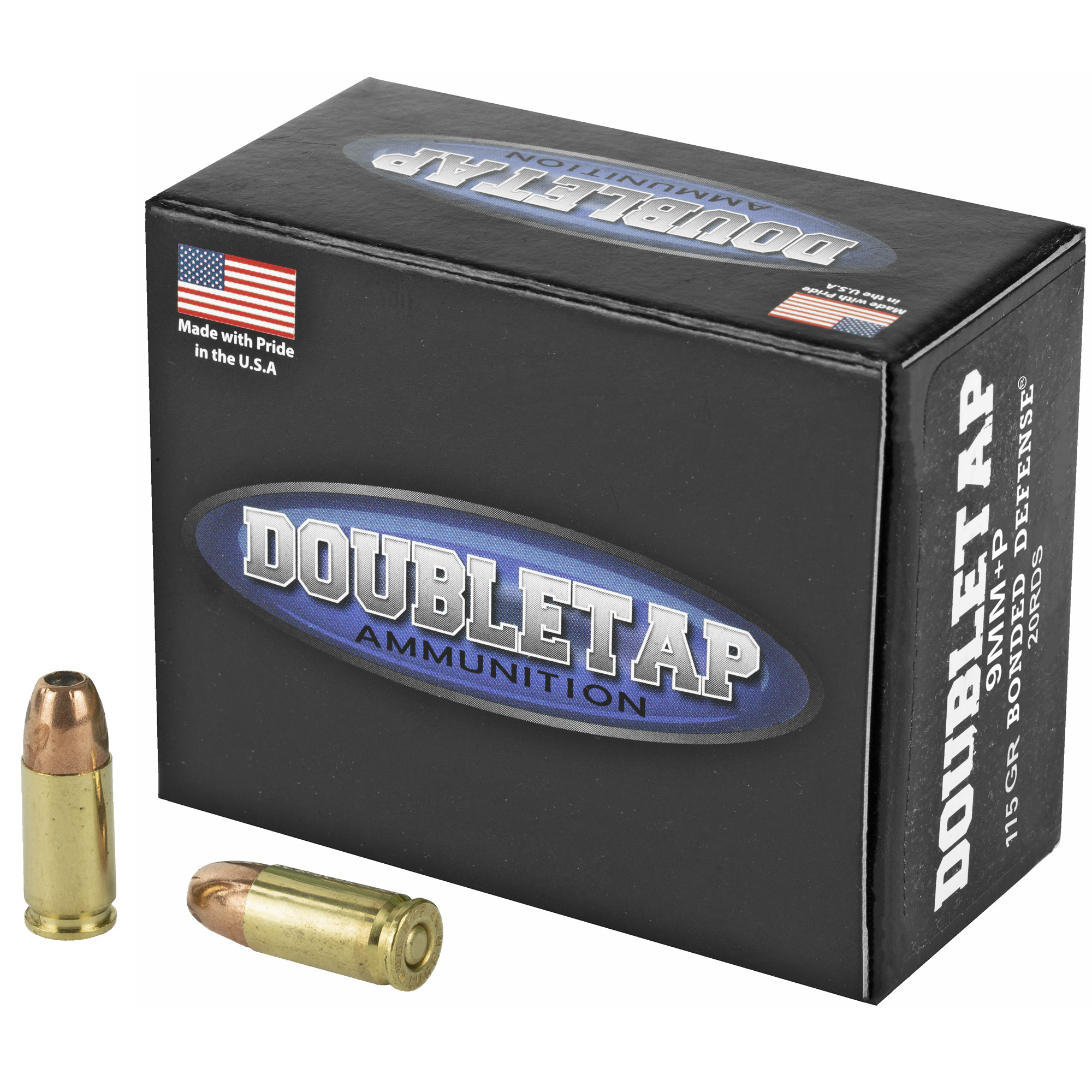 Double Tap Bonded Defense Handgun Ammunition 9mm(+P) 115gr JHP 1415 fps 20/ct