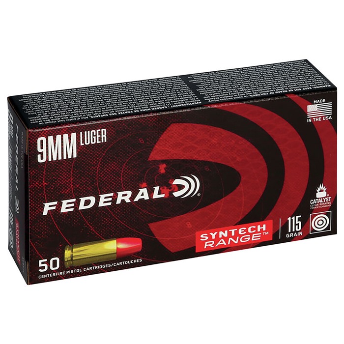 Federal American Eagle Syntech 9mm Luger Total Synthetic Jacket 115 Grain 50 Rounds
