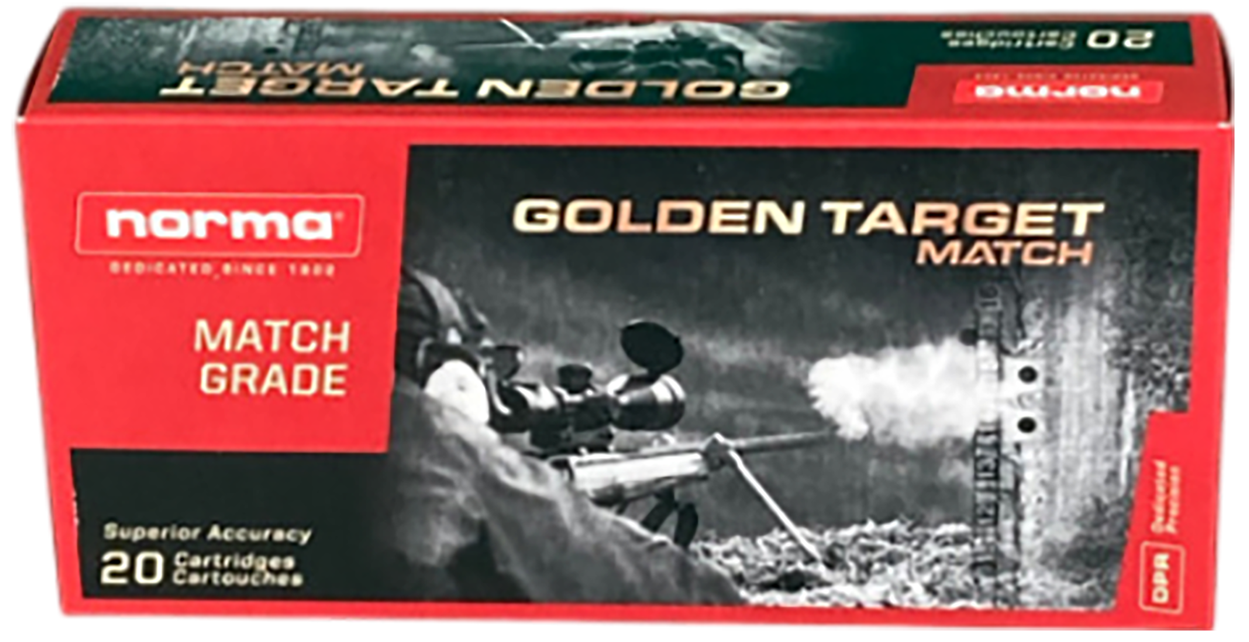 Norma Ammunition 10157692 Dedicated Precision Golden Target Match 223Rem 69gr Boat Tail Hollow Point 20 Rounds