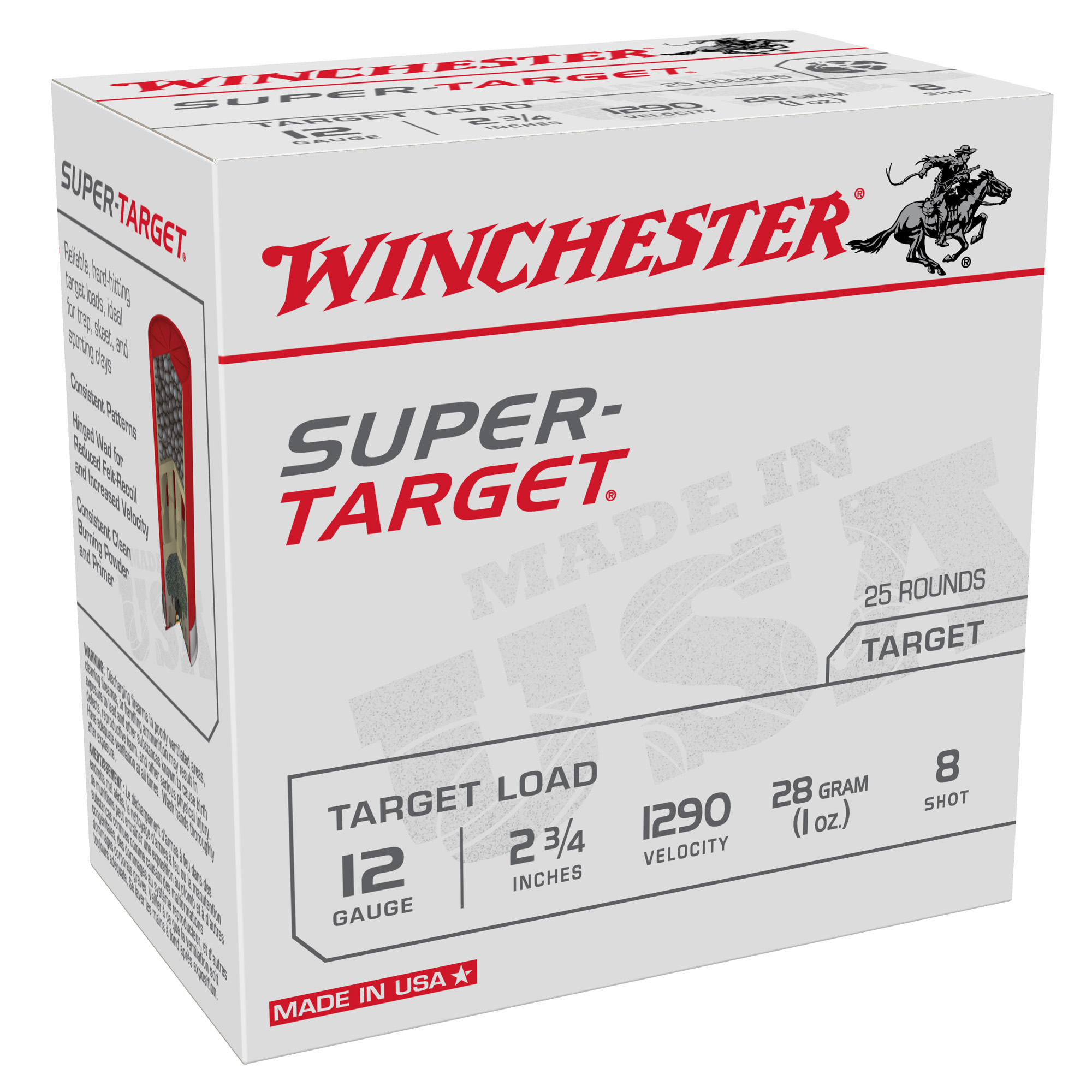 Winchester Super-Target Light Target 12 Gauge Lead Shot 1 oz 25 Rounds