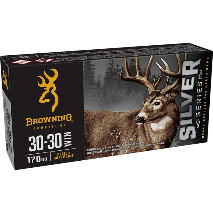 Browning Ammo B192630301 Silver 30-30Win 170gr Plated Soft Point 20 Rounds