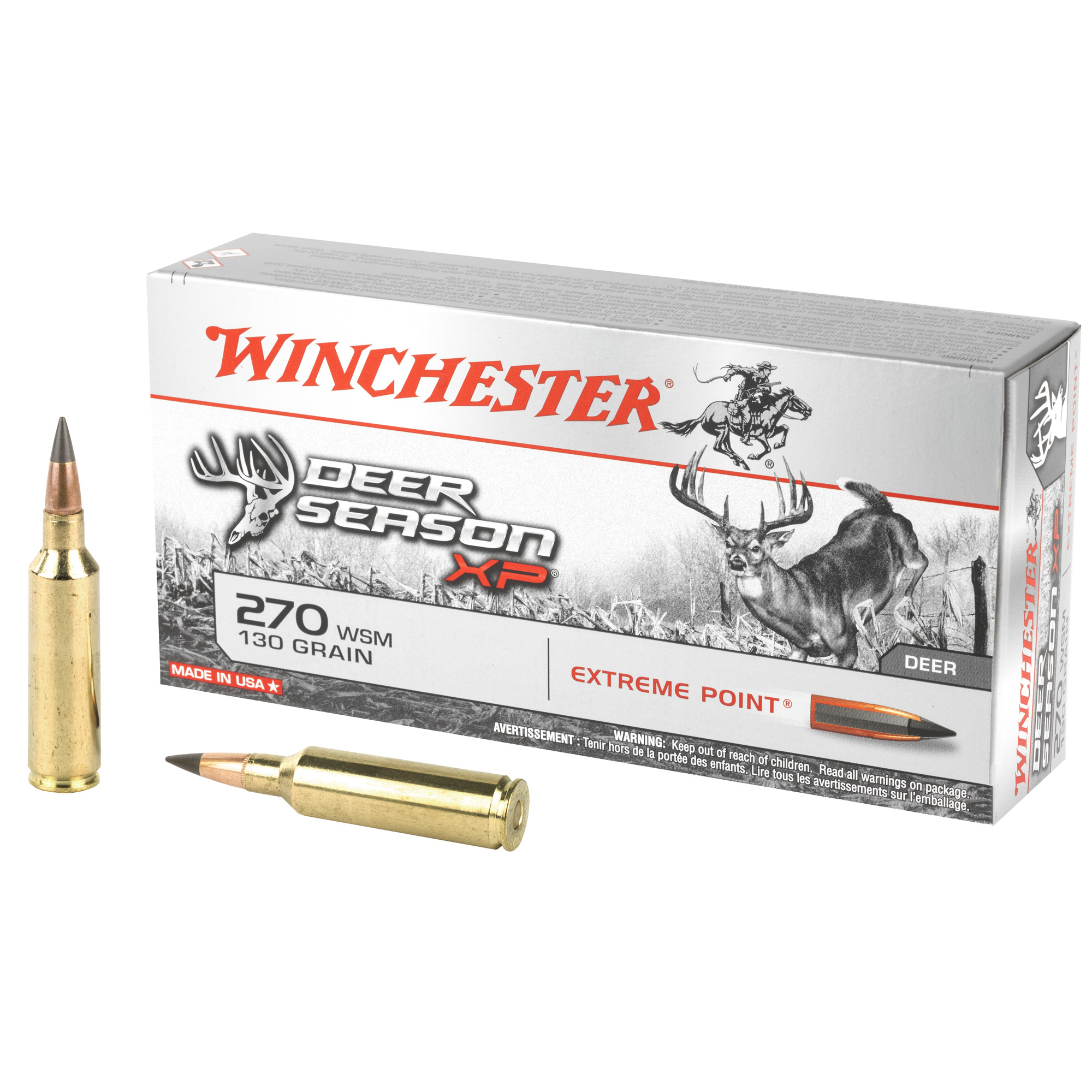 Winchester, Deer Season Xp, 270 Winchester Short Magnum, Extreme Point, 130 Grain, 20 Rounds