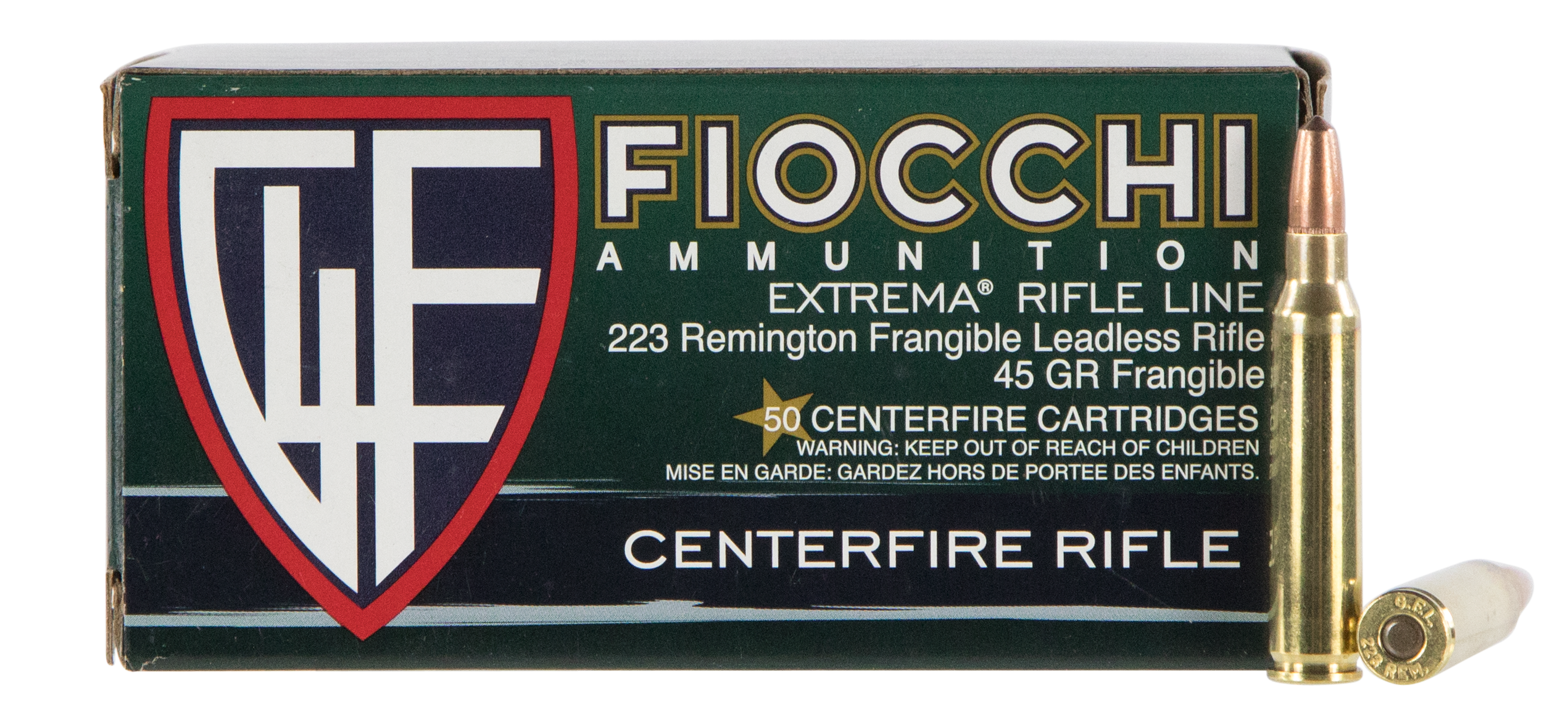 Fiocchi Extrema 223 Remington Lead Free Frangible 45 Grain 50 Rounds