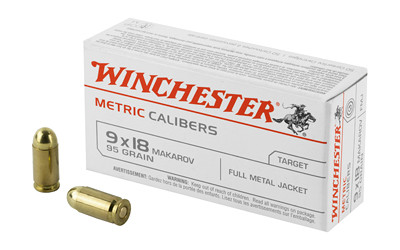 Winchester Metric 9mm Makarov Full Metal Jacket 95 Grain 50 Rounds
