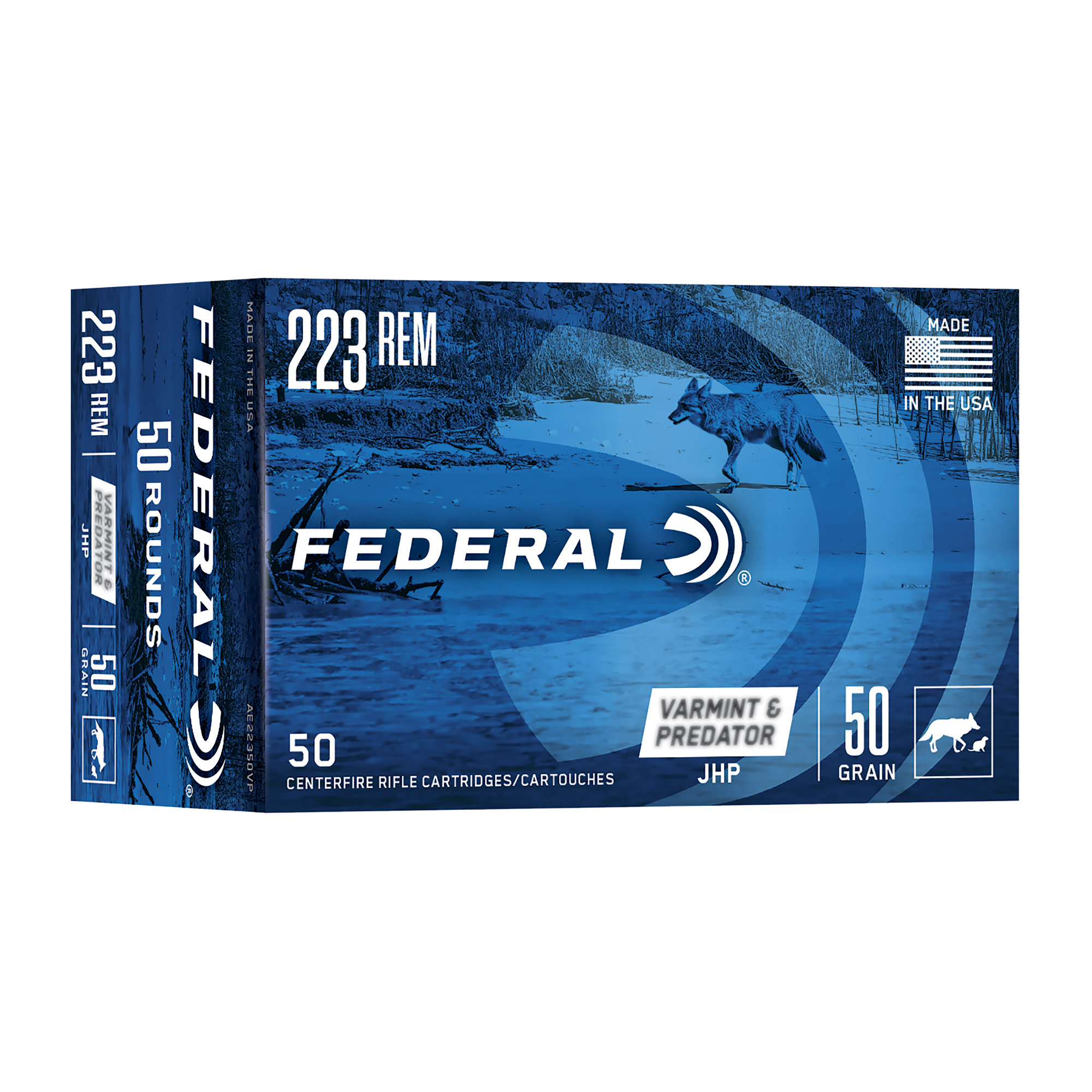 Federal American Eagle Varmint & Predator 223 Remington Jacketed Hollow Point 50 Grain 50 Rounds