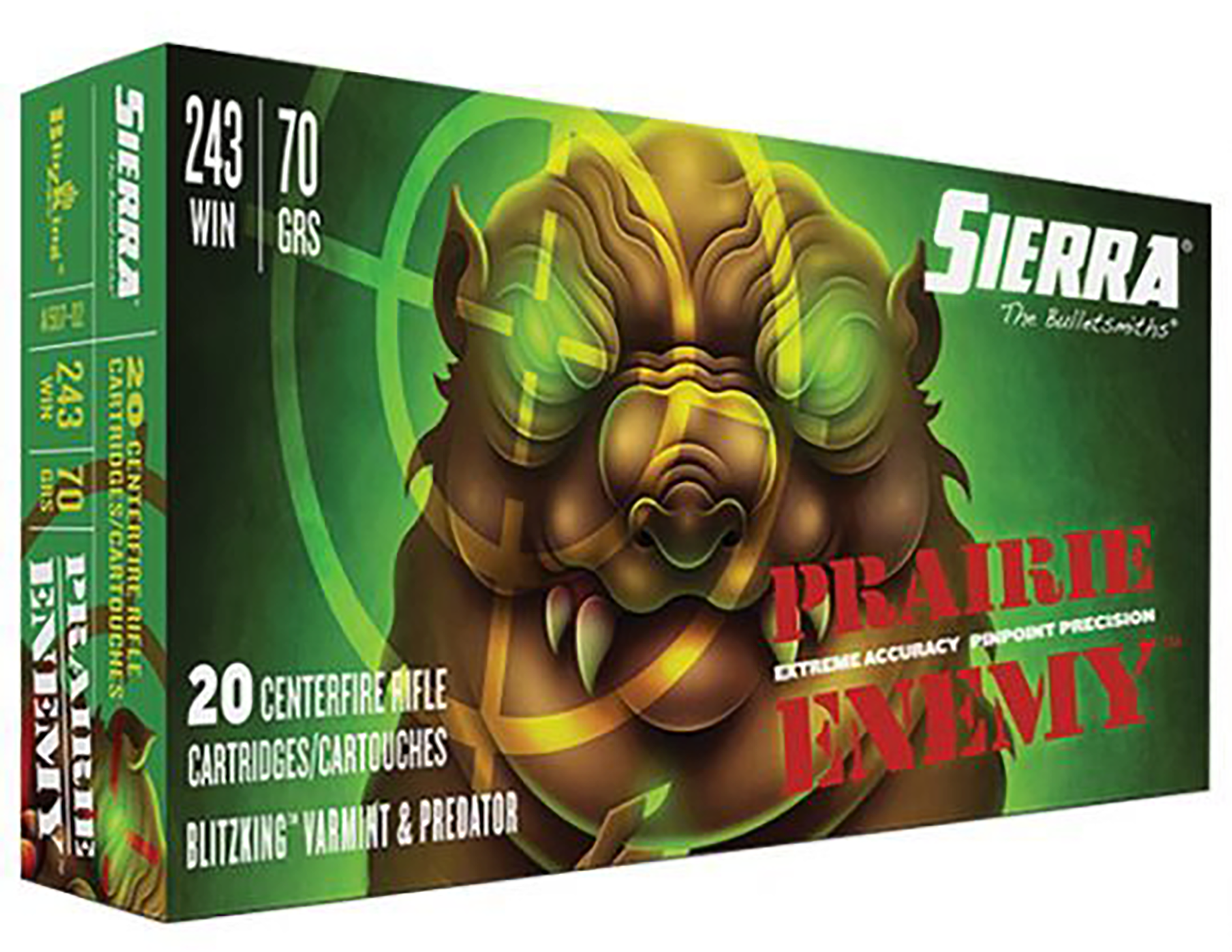 Sierra Prairie Enemy Rifle Ammo 243 Win. 70 gr. BlitzKing
