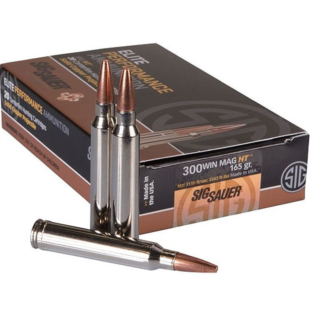 Sig Sauer Elite Hunting Rifle Ammo 300 Winchester Magnum Hollow Tip 165 Grain 20 Rounds