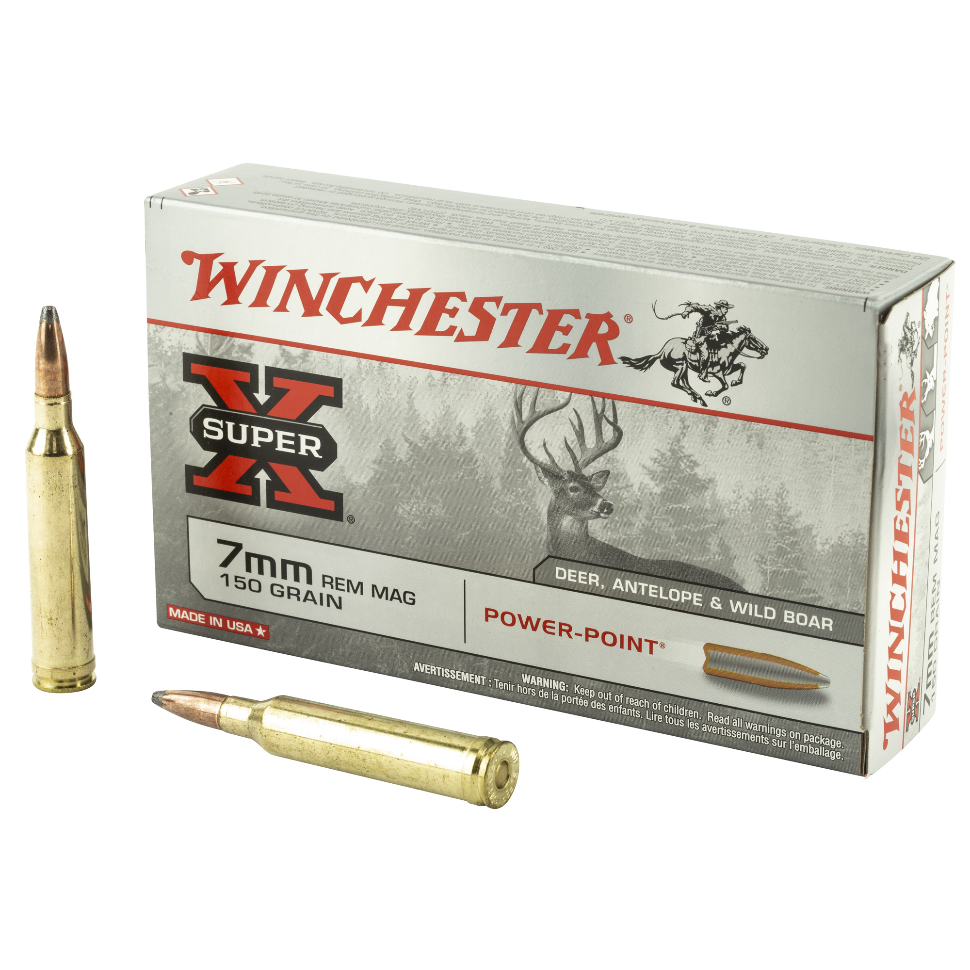 Winchester Super X 7mm Remington Magnum Power Point 150 Grain 20 Rounds