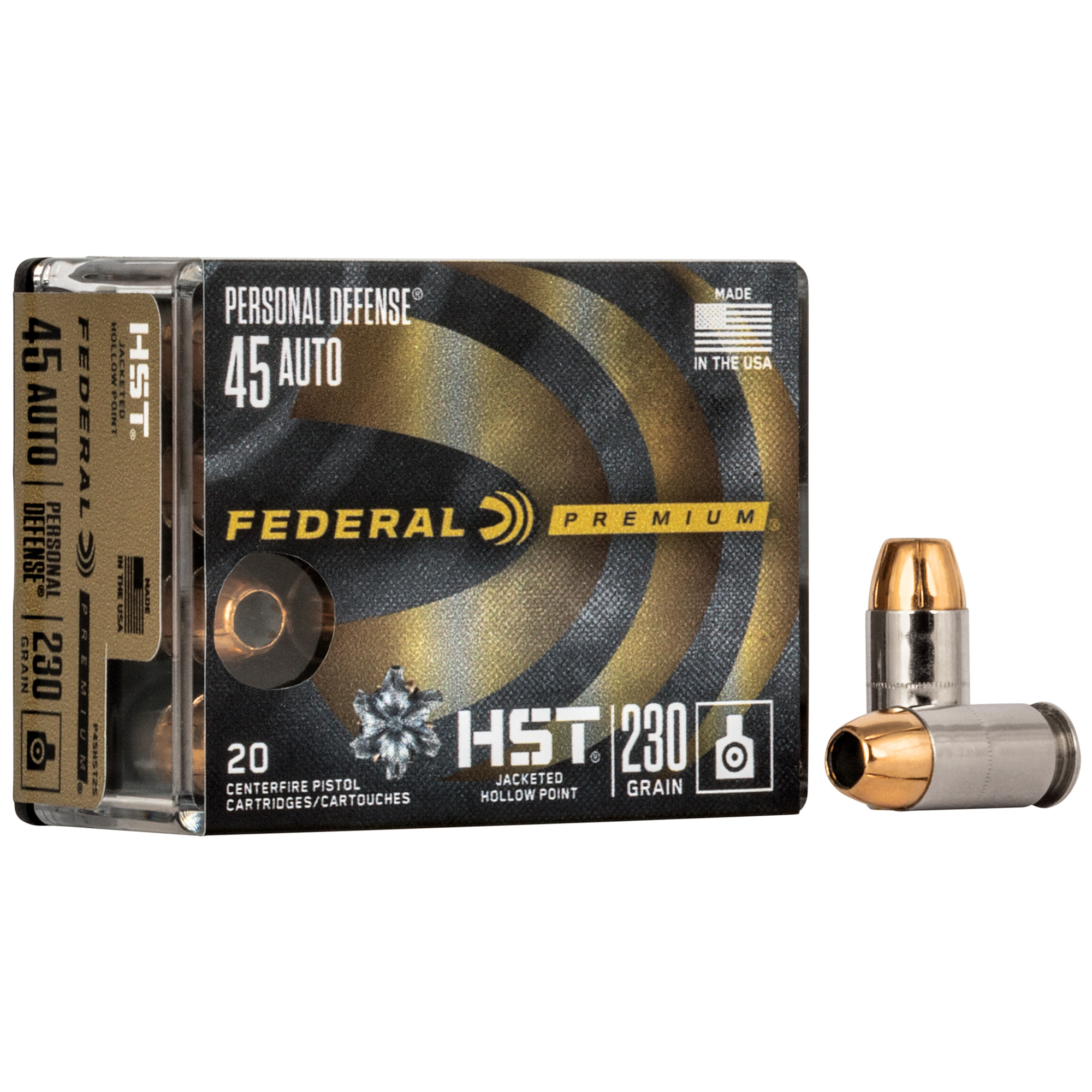 Federal Premium Hst .45 Acp Jacketed Hollow Point 230 Grain 20 Rounds