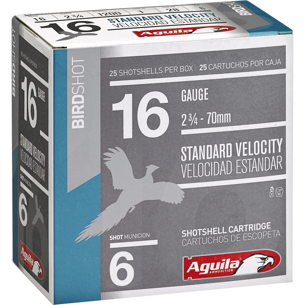 Aguila, 16ga Birdshot 2.75 inch, 16 Gauge, Birdshot, 1 oz, 25 Rounds