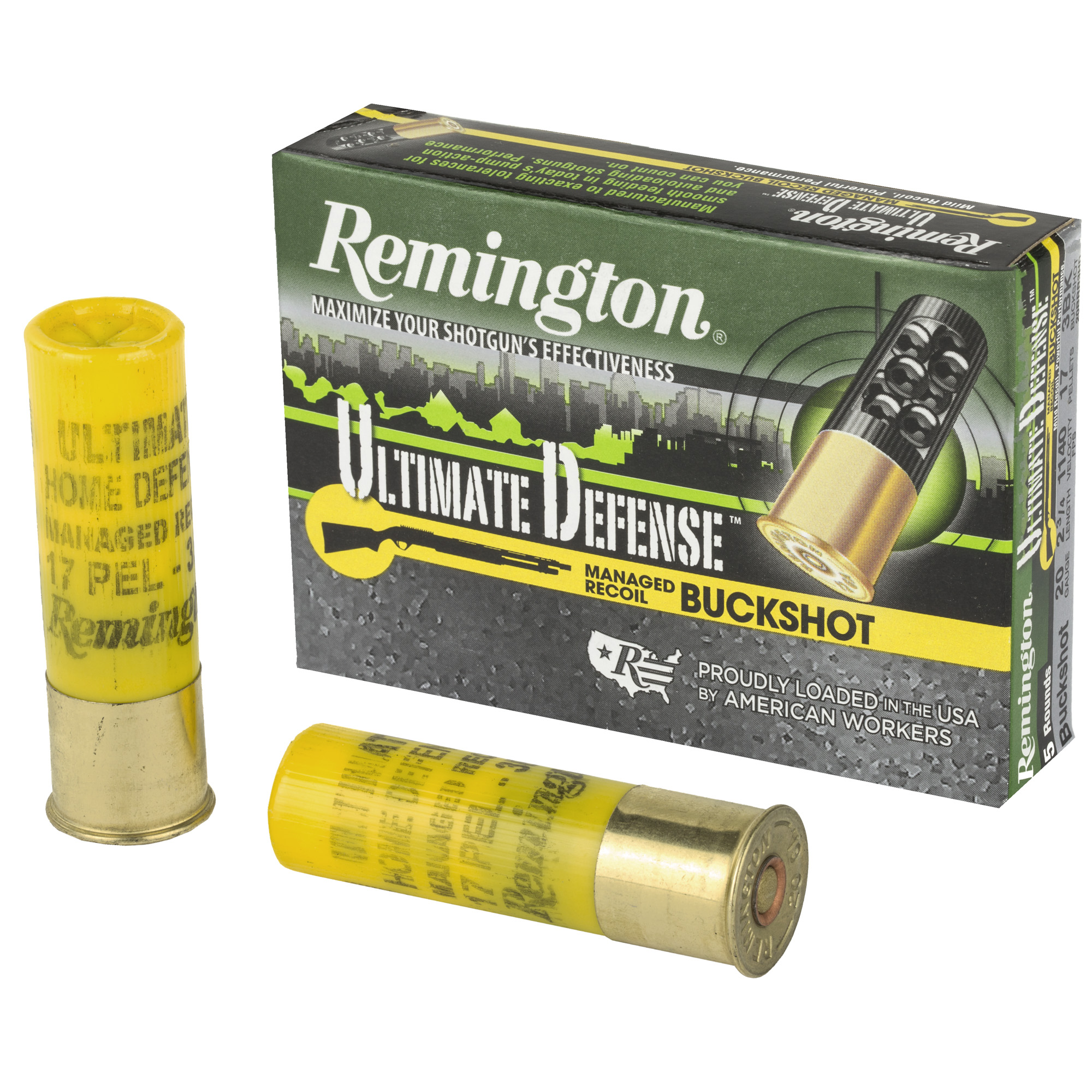 Remington Ultimate Defense Buckshot 20 Gauge Buckshot 3 Buck 5 Rounds