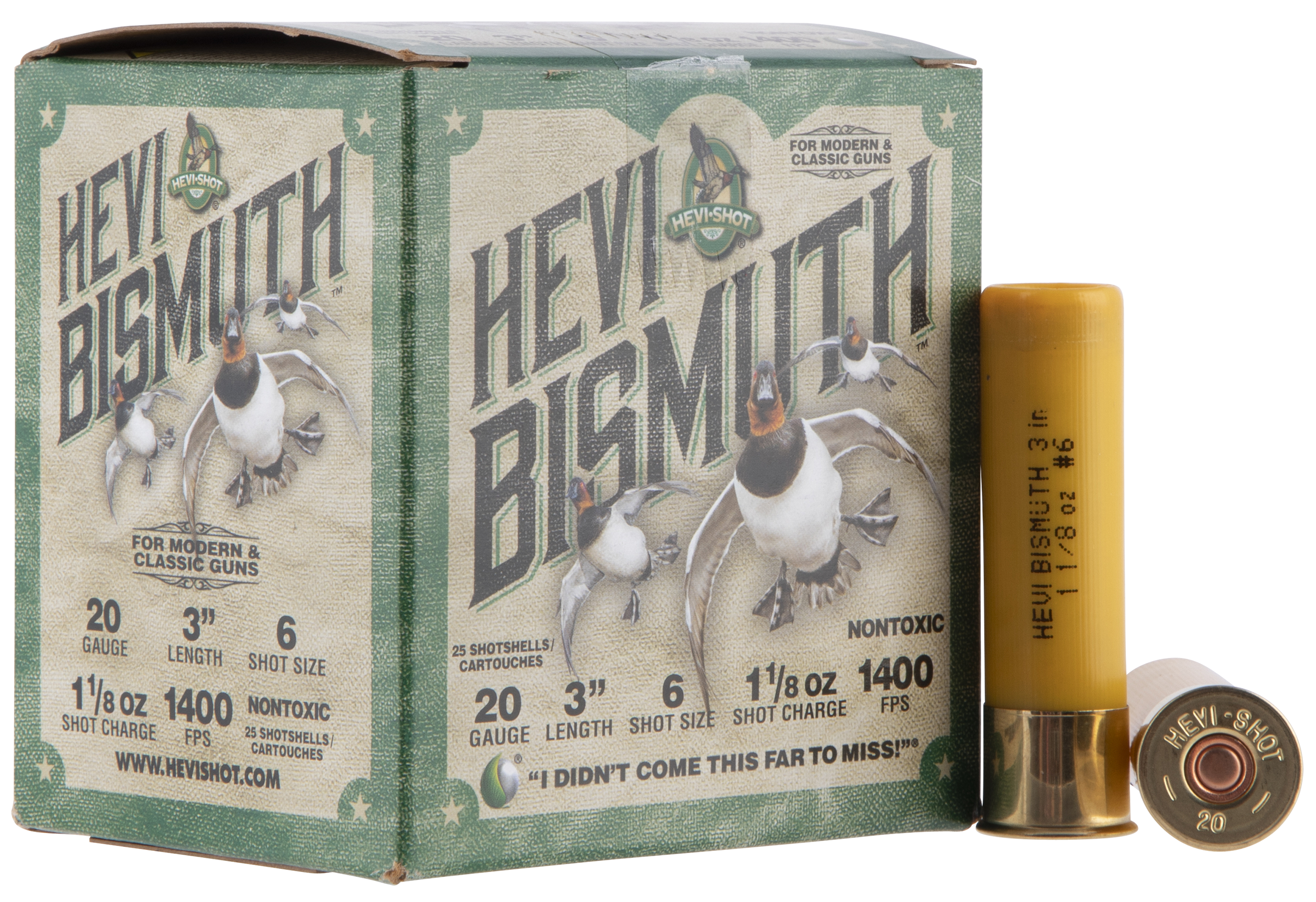 Hevi Shot Bismuth Shotgun Ammo 20 ga. 3 in. 1 1/8 oz. 6 Shot 25 rd.