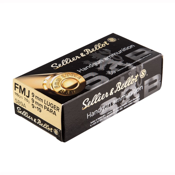 Sellier & Bellot 9mm Luger Full Metal Jacket 124 Grain 50 Rounds