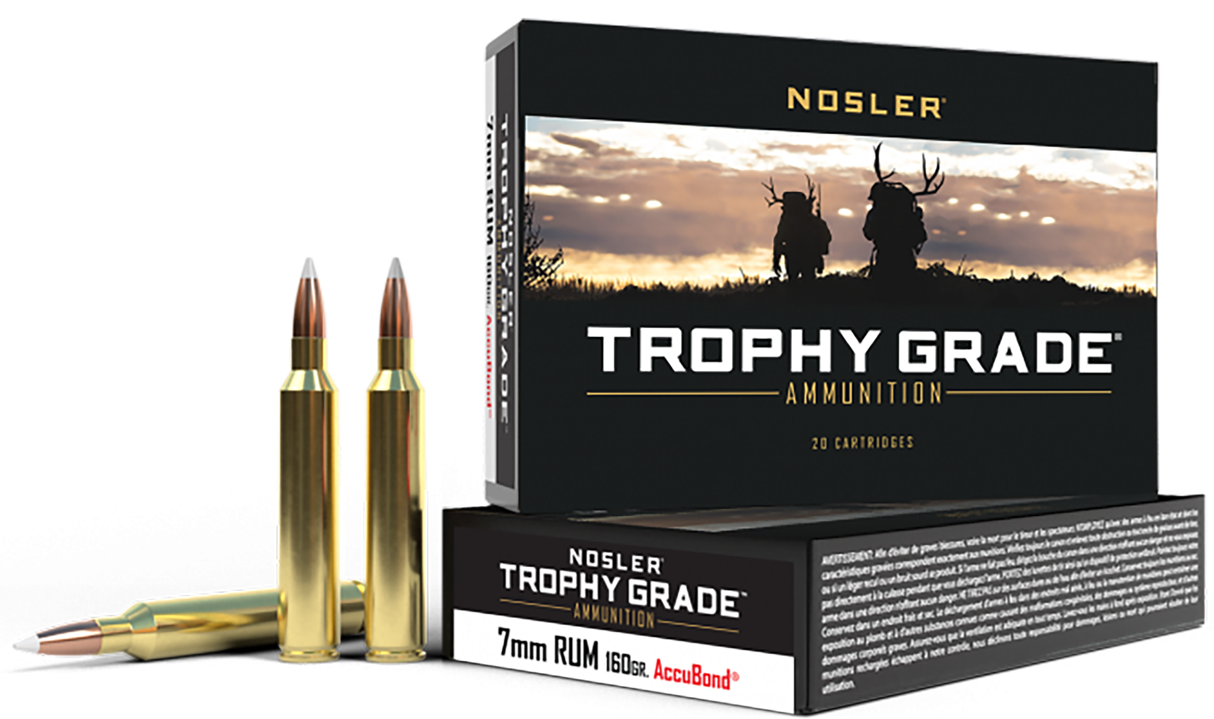 Nosler Trophy Grade 7mm Remington Ultra Magnum Partition 160 Grain 20 Rounds
