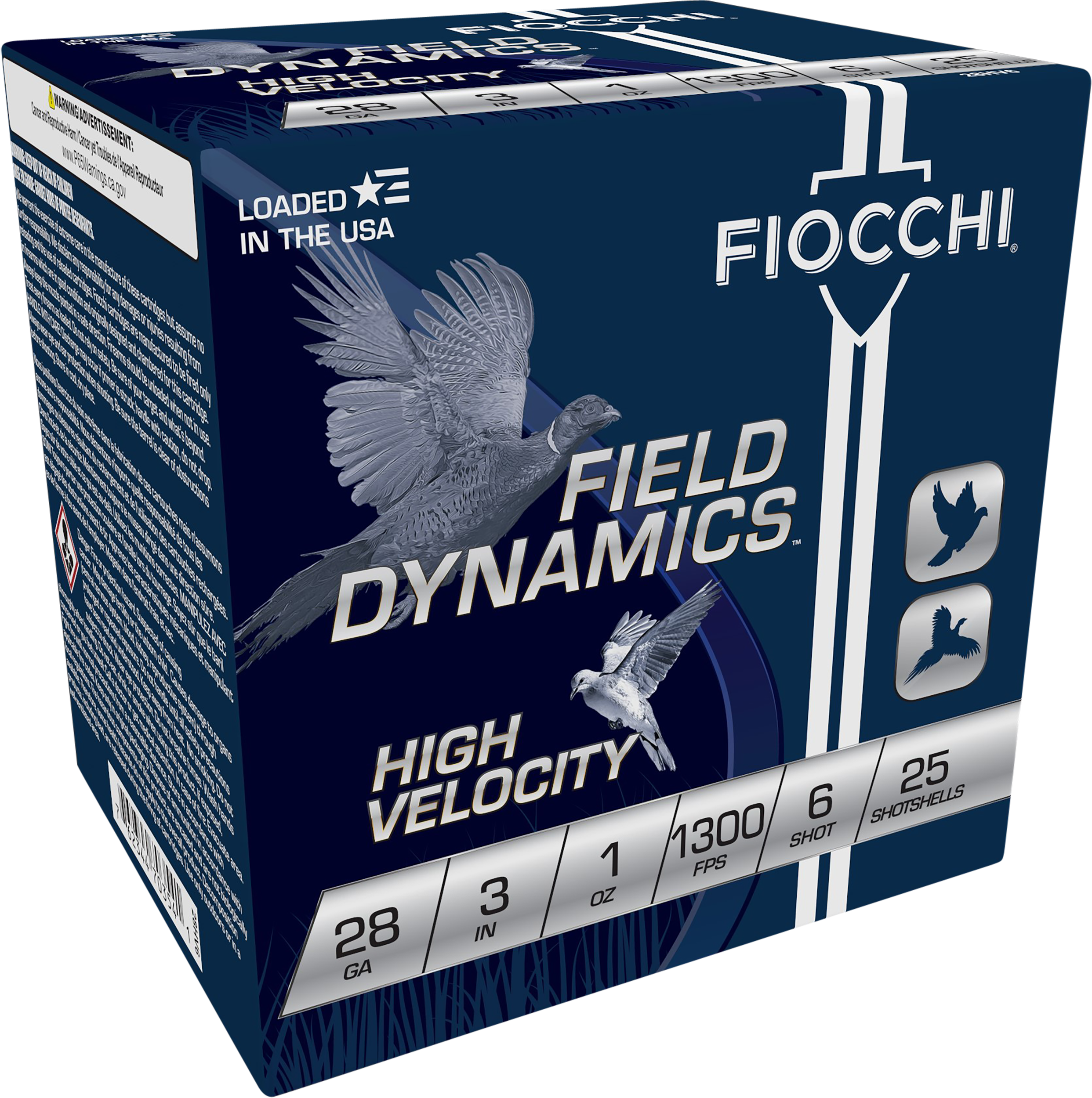Fiocchi, 283HV6 Field Dynamics, 28 Gauge, Shot, 1 oz, 25 Rounds