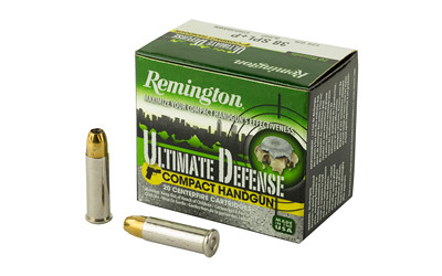 Remington Ultimate Defense 38 Special Jacketed Hollow Point 125 Grain 20 Rounds