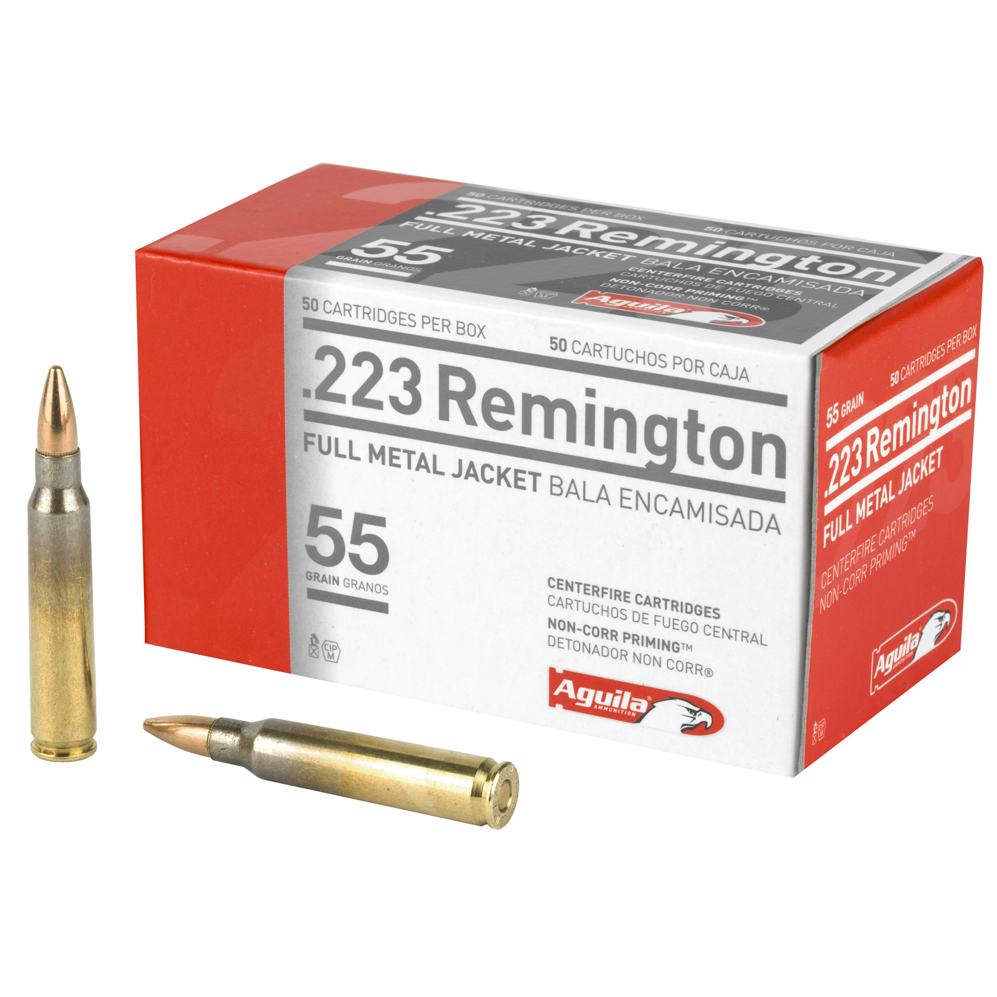 Aguila, Rifle, 223 Remington, Full Metal Jacket, 55 Grain, 50 Rounds