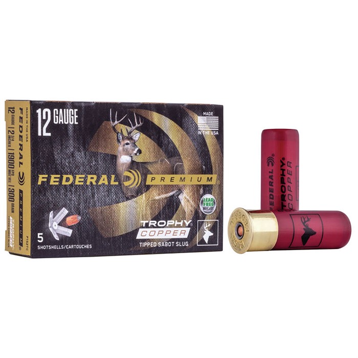 Federal Premium Vital-Shok 12 Gauge Trophy Copper Sabot Slug 300 Grain 5 Rounds