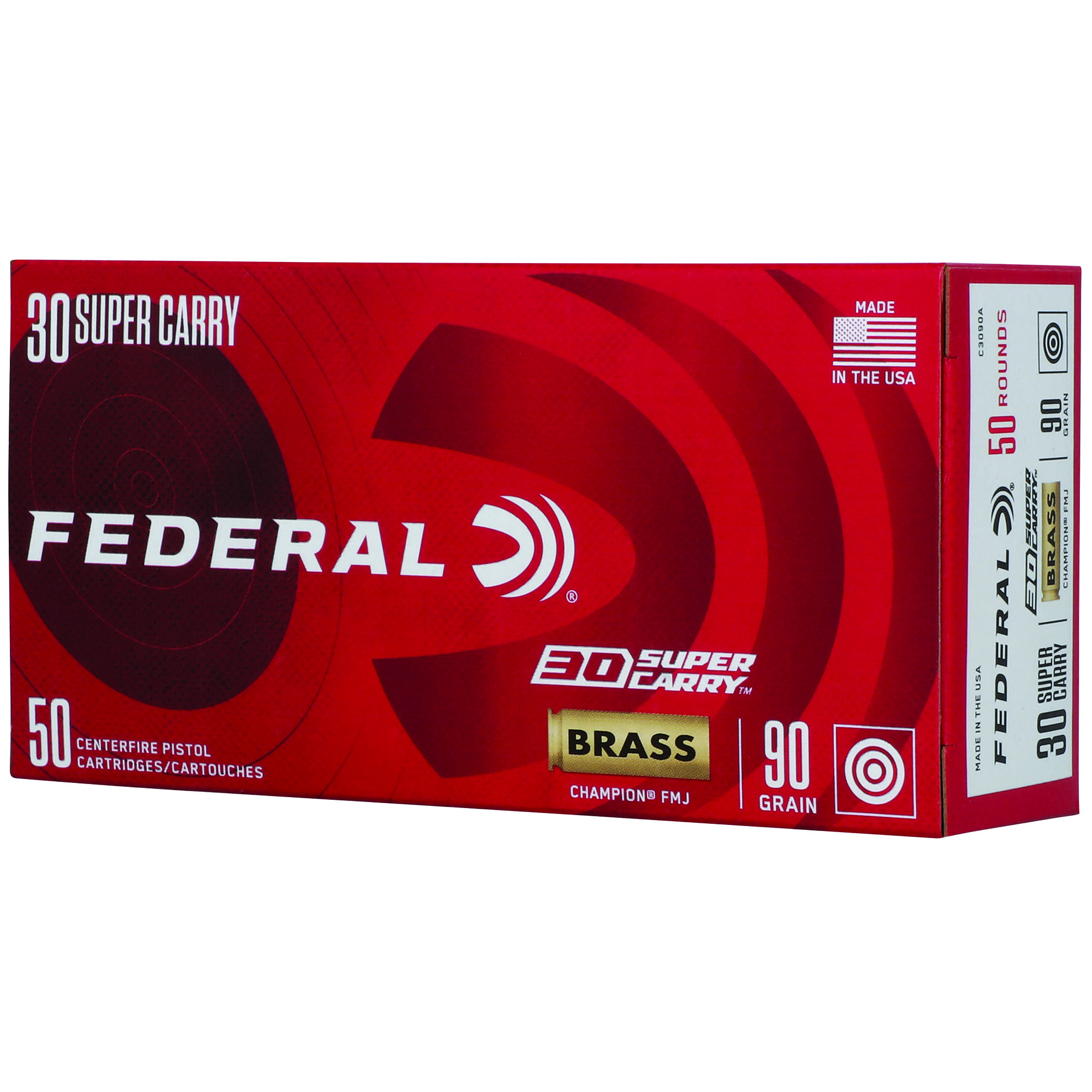 Federal Champion Champion Training 30 Super Carry FMJ 90 Grain 50 Rounds
