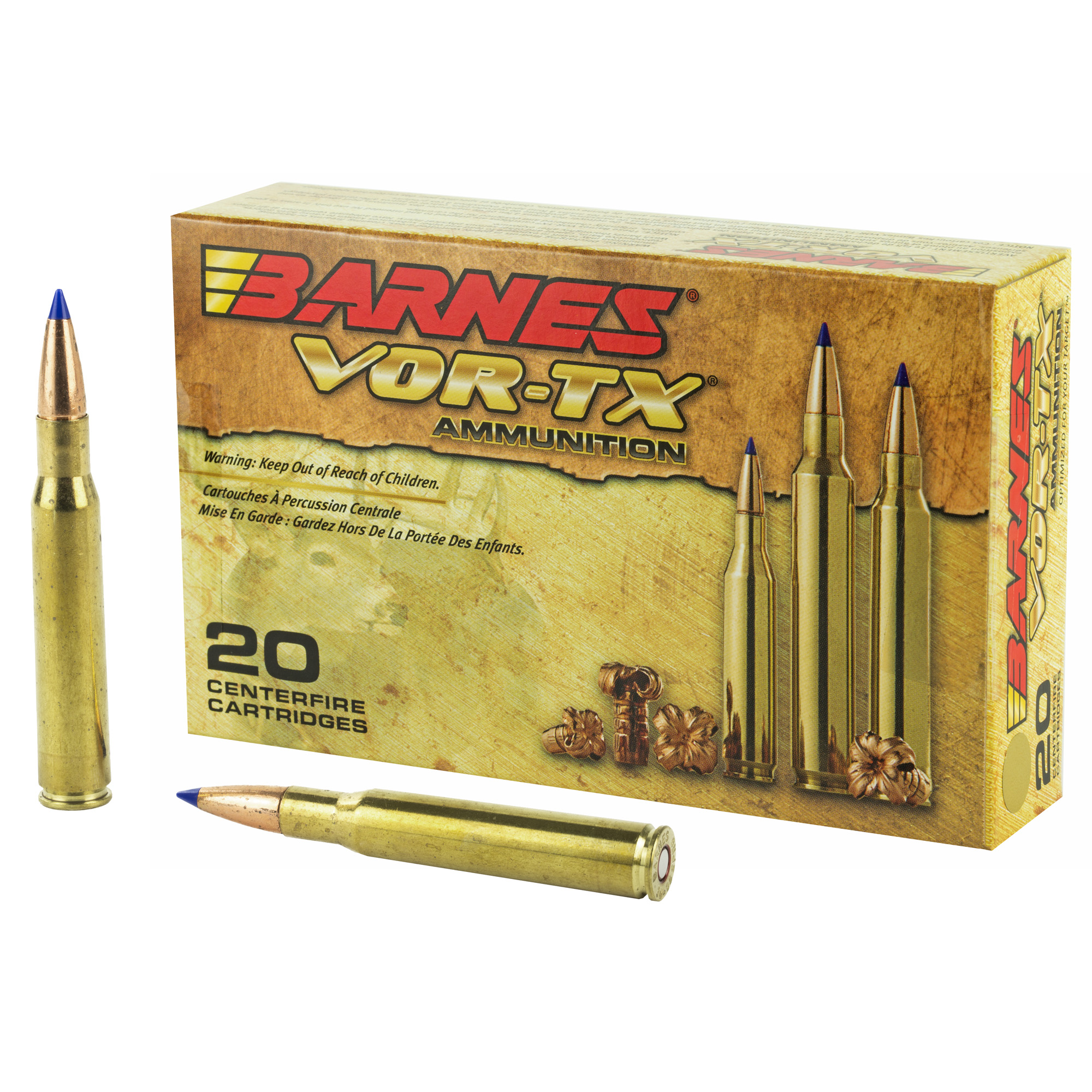 Barnes Bullets VOR-TX 30-06 Springfield Tipped TSX 168 Grain 20 Rounds